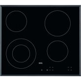 AEG HK624010FB 60cm Ceramic Hob, 4 Cooking Zones including 1 Dual Zone Hilight, Touch Controls.