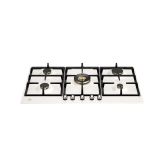 Bertazzoni P905CHERAX Heritage Series 90cm Gas hob with Central Wok burner Ivory Chrome