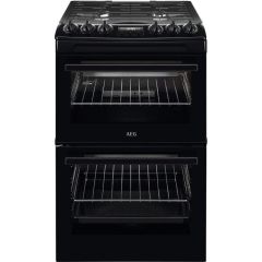 AEG CGX1130ACB 
55cm Gas Cooker, Gas Double Oven with electric grill, Clock and Minute Minder, Light