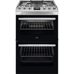 AEG CGX1130ACM 
55cm Gas Cooker, Gas Double Oven with electric grill, Clock and Minute Minder, Light