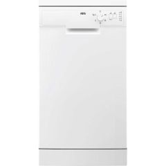 AEG FFX52507ZW 
Freestanding slimline dishwasher 45cm, 10ps, E, 46dB, Full width Maxiflex cutlery tr