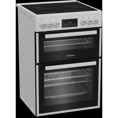 Blomberg HKRN651W 60cm Double Oven Electric Cooker with Vitroceramic Hob - White
