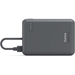 Hama 201739 Power Pack With Cable, 10000 Mah, 2X USB-C Outputs, Grey