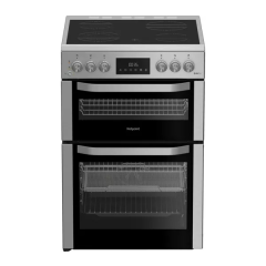 Hotpoint HDE6VDCASX 60cm Double Electric Ceramic Cooker