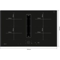 Neff V68AUX4C0 80cm Venting hob, Anthracite Grey Twist pad, 2 x Flex + Ventilation, Favourite Button