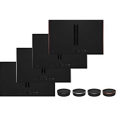 Neff V68YYX4B0 Flex Design, 80cm Venting Hob, 2 x Flex + Ventilation, Matt Black Design glass, Twist