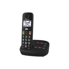 Panasonic KX-TGU130EB Digital cordless phone with answering machine, extra big buttons, enhanced vol