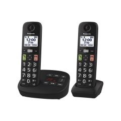 Panasonic KX-TGU132EB Digital cordless phone with answering machine, extra big buttons, enhanced vol