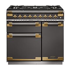 Rangemaster ELS90DFFSL/AB 135290 ELISE 90 DF SLATE ANTIQUE BRASS GB/IE