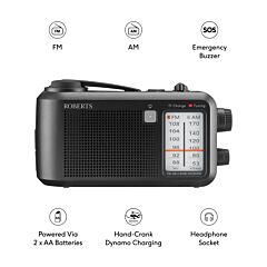 Roberts Radio R9957S Portable FM/AM Radio Black