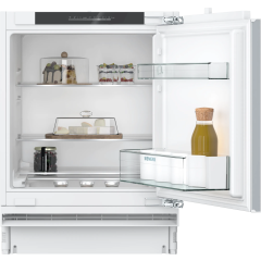 Siemens KU21RVFE0G 82x59.8 under counter fridge, 2 vegetable drawers, 1 with sliding lid, 3 glass sh