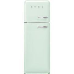 Smeg FAB30LPG5UK 60cm 50s Style Left Hand Hinge Freezer over Fridge Pastel Green