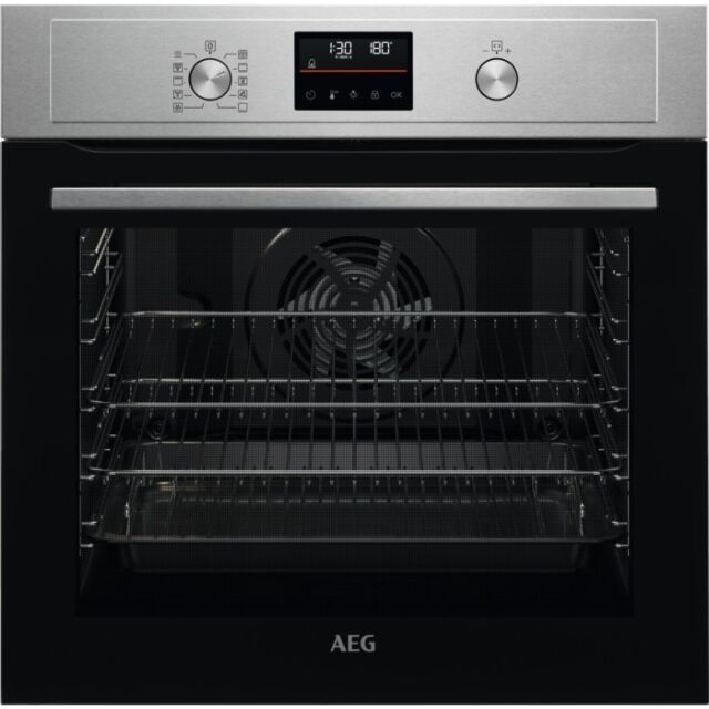 AEG BPX53506EM 
Multifunction oven with pyrolytic cleaning, 9 functions, retractable rotary controls