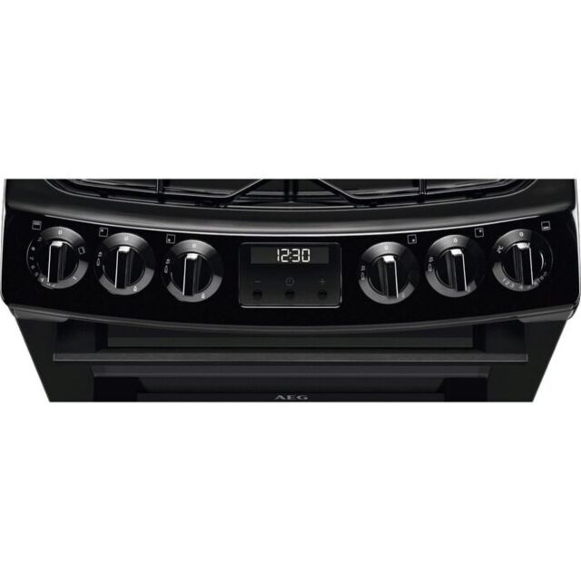 AEG CGX1130ACB 
55cm Gas Cooker, Gas Double Oven with electric grill, Clock and Minute Minder, Light