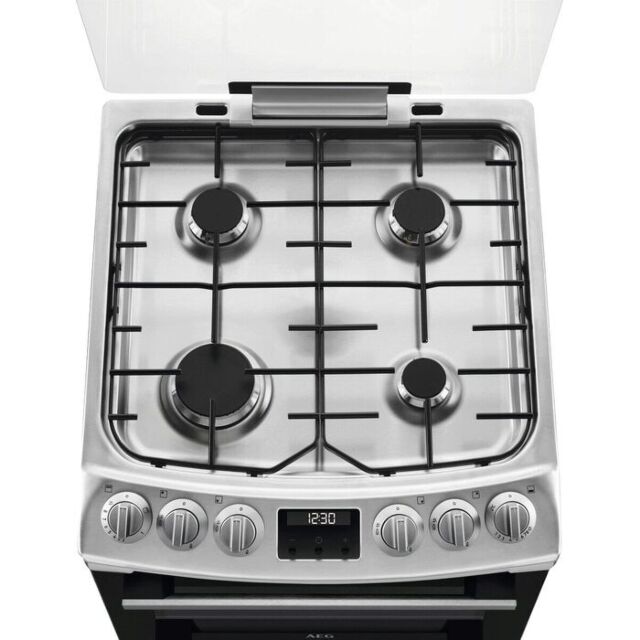 AEG CGX1130ACM 
55cm Gas Cooker, Gas Double Oven with electric grill, Clock and Minute Minder, Light