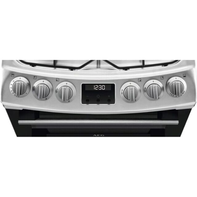 AEG CGX1130ACM 
55cm Gas Cooker, Gas Double Oven with electric grill, Clock and Minute Minder, Light