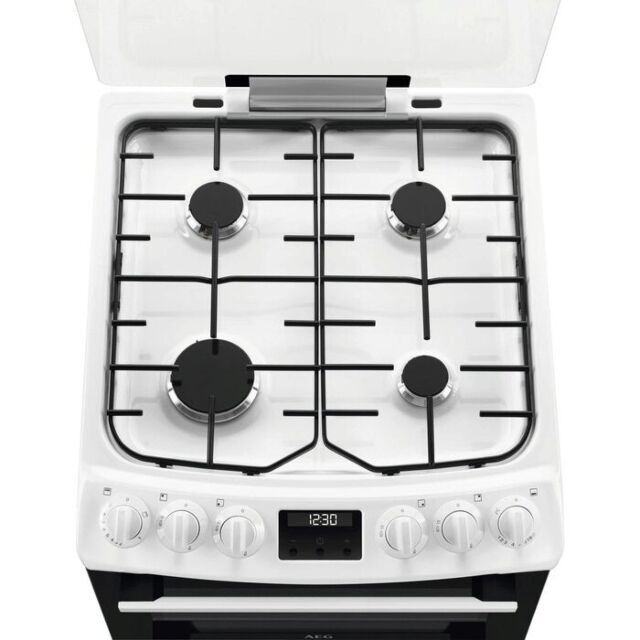 AEG CGX1130ACW 
55cm Gas Cooker, Gas Double Oven with electric grill, Clock and Minute Minder, Light
