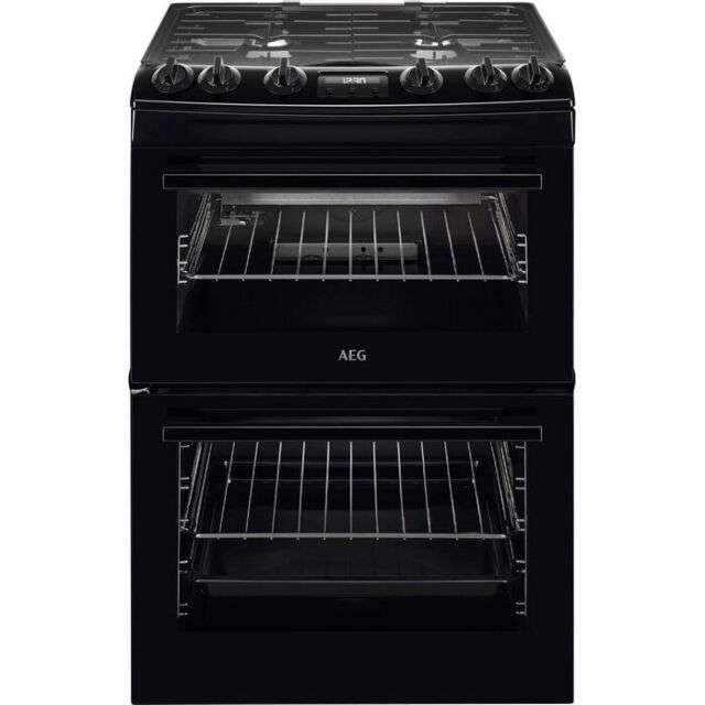 AEG CGX6130ACB 
60cm Gas Cooker, Gas Double Oven with electric grill, Triple crown burner, Light in 