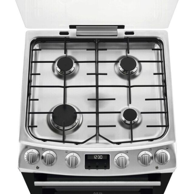 AEG CGX6130ACM 
60cm Gas Cooker, Gas Double Oven with electric grill, Triple crown burner, Light in 