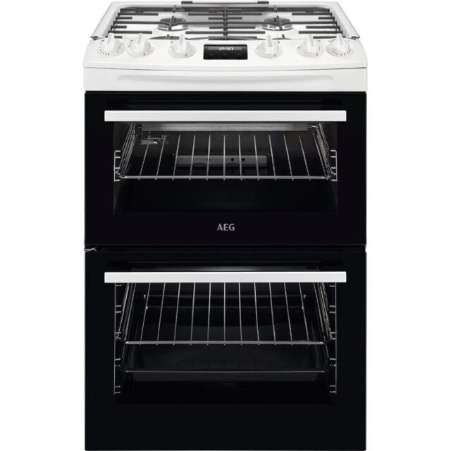 AEG CGX6130ACW 
60cm Gas Cooker, Gas Double Oven with electric grill, Triple crown burner, Light in 