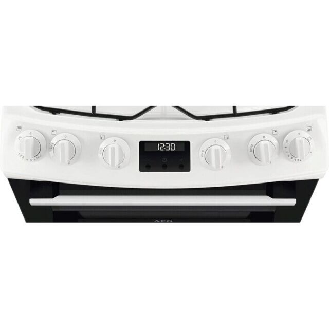 AEG CGX6130ACW 
60cm Gas Cooker, Gas Double Oven with electric grill, Triple crown burner, Light in 