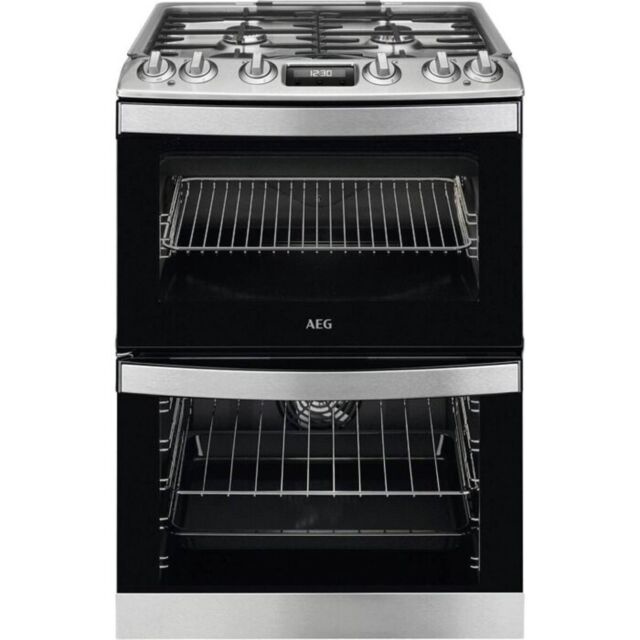 AEG CKB6541ACM 
60cm Dual Fuel Double Oven, 4 Gas burners, Thermic Air fan main Oven + conventional 