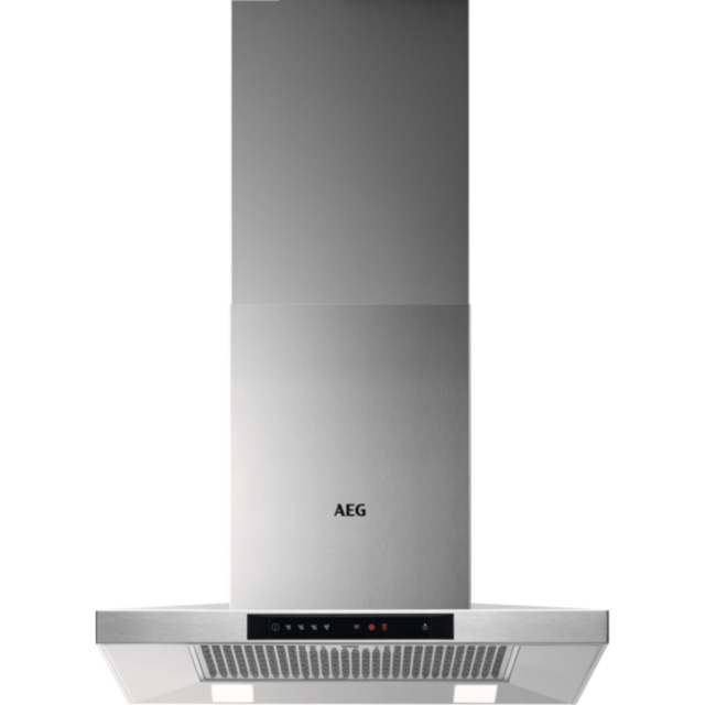 AEG DKB5660HM 60cm Stainless Steel Box Wall Chimney Hood, Plus Touch on Glass, LED Lighting, 3+inte