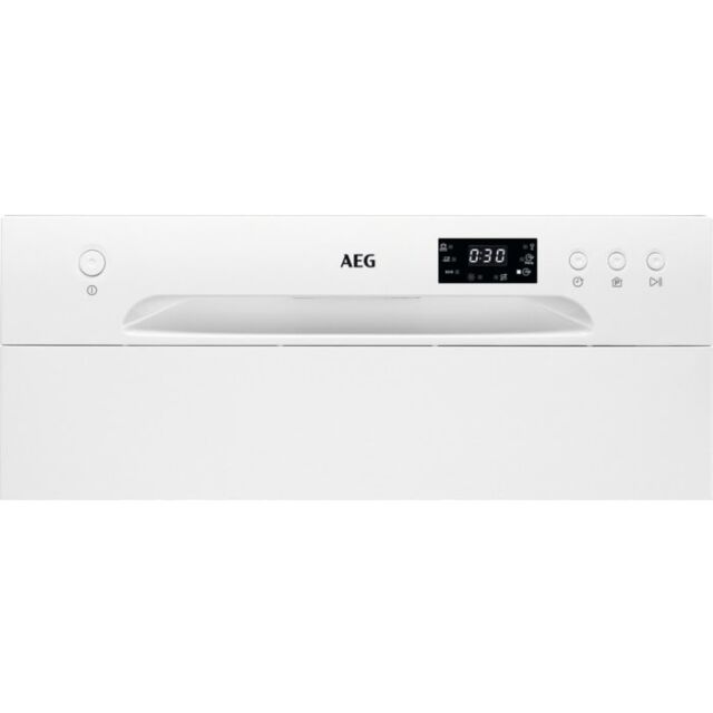 AEG FFB21200CW 
Compact Countertop Dishwasher, F, 52dB, 6 Programmes, 4 Temperatures Electronic, Del