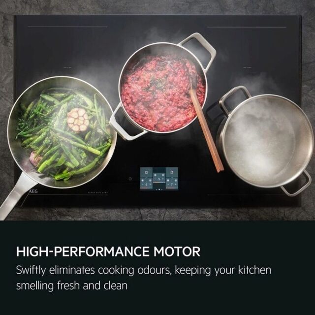 AEG GB87D71CB 
70cm Gloss Black Box chimney Hood, Full black glass fronted Touch on Glass, LED Light