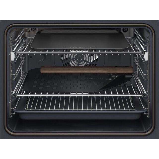 AEG GX7PB63FSB 59.6cm Built In Electric Single Oven - Gloss Black with Steel Trim