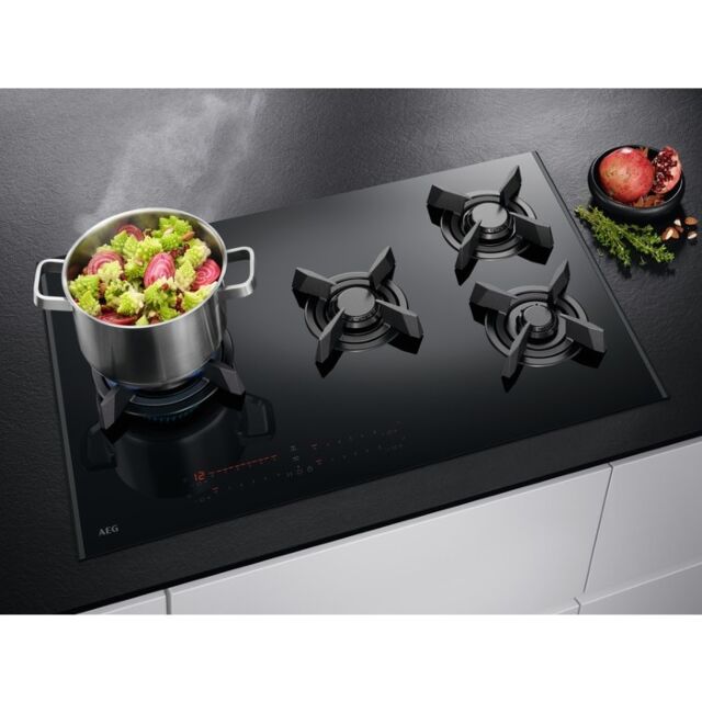 AEG HVB8453IB 
80cm Touch Sure Gas on glass, DirekTouch controls, LED display with minute minder, Ho