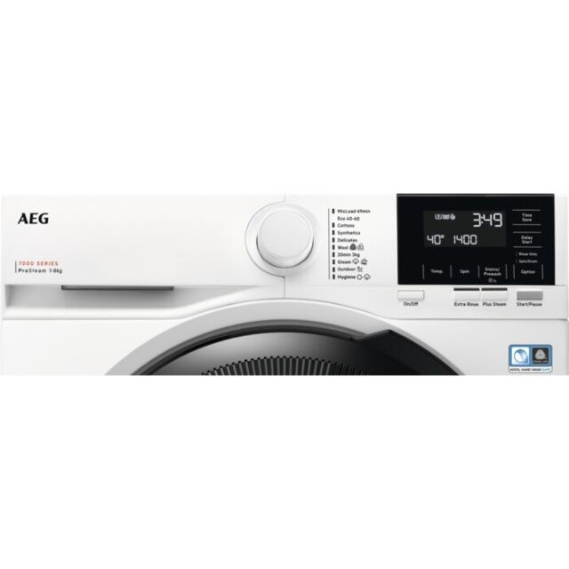 AEG LFR71864B 
Washing machine. 7000 Series, ProSteam, 8kg wash capacity, 1600rpm. MixLoad 69 Min, W