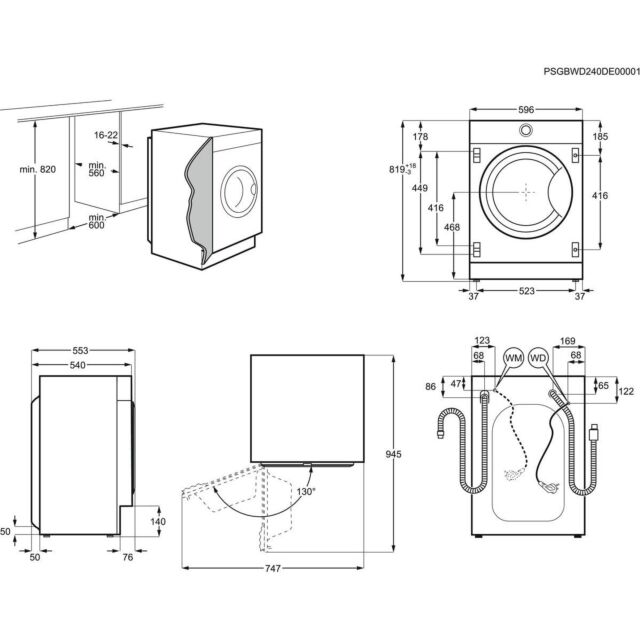 AEG LFX6G8434BI 
Integrated Washing Machine. 6000S. 8Kg Wash Load, 1400Rpm Spin Speed, 14 Programmes