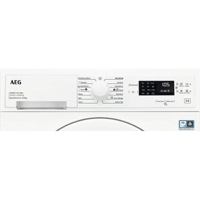 AEG LWX60746B 
Washer dryer. 6000 Series, 7kg wash capacity, 4kg dry capacity, small LCD, 14 program