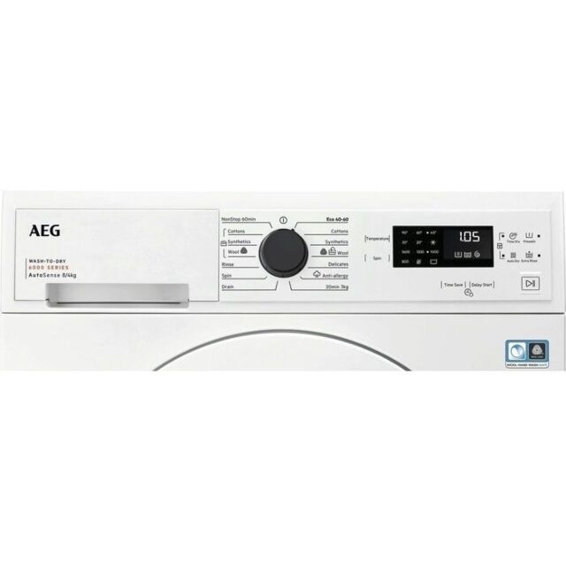 AEG LWX60846B 
Washer dryer. 6000 Series, 8kg wash capacity, 4kg dry capacity, small LCD, 14 program