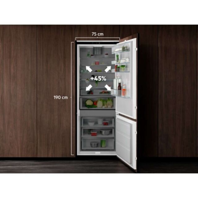 AEG NSC7G752ES
Integrated MaxiSpace. Frost Free Fridge Freezer. Cooling360, GreenZone, DynamicAir,