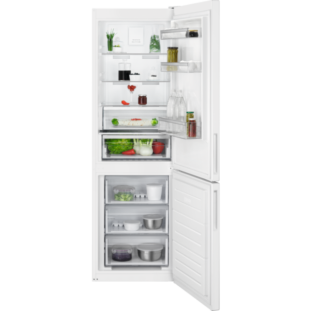AEG RCB632E3MW 
Freestanding 60/40 flex 600 combi bottom White, TwinTech, multiflow, internal UI 185