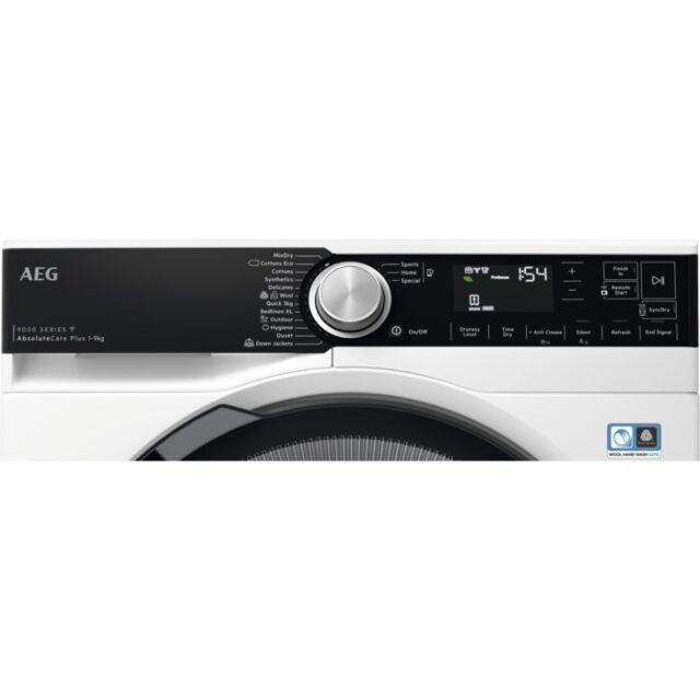 AEG TR959M6BC 
Connected Tumble dryer. 9000 Series, AbsoluteCare Plus, 3D Scan technology. 9kg capac