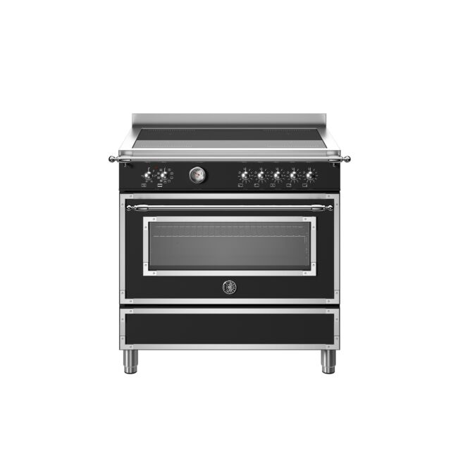 Bertazzoni HER95I1ENET Heritage 90cm Range Cooker Single Oven Induction Matt Black