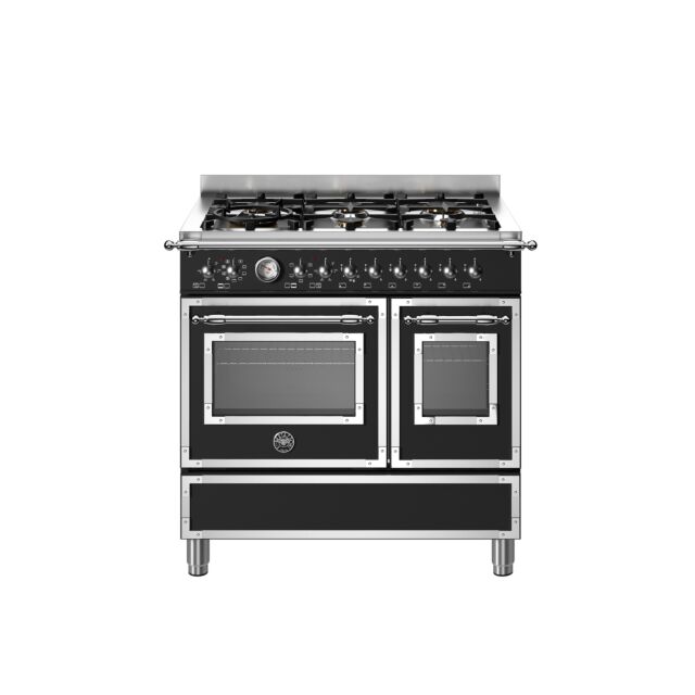 Bertazzoni HER96L2ENET Heritage 90cm Range Cooker Twin Oven Dual Fuel Matt Black