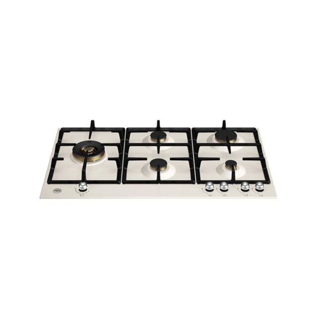 Bertazzoni P905LHERAX Heritage Series 90cm Gas hob with Left Wok burner Ivory Chrome