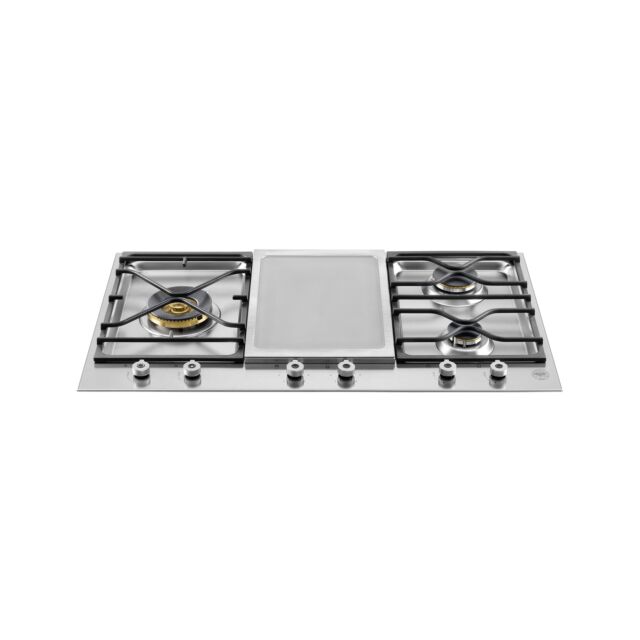 Bertazzoni PM3630GX Segmented 90cm Gas Hob with 3 burners and electric griddle