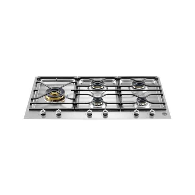 Bertazzoni PM365S0X Segmented 90cm Gas Hob 5 burners left hand wok burner