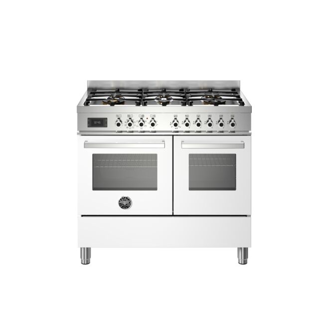 Bertazzoni PRO106L2EBIT Professional 100cm Range Cooker Twin Oven Dual Fuel Gloss White