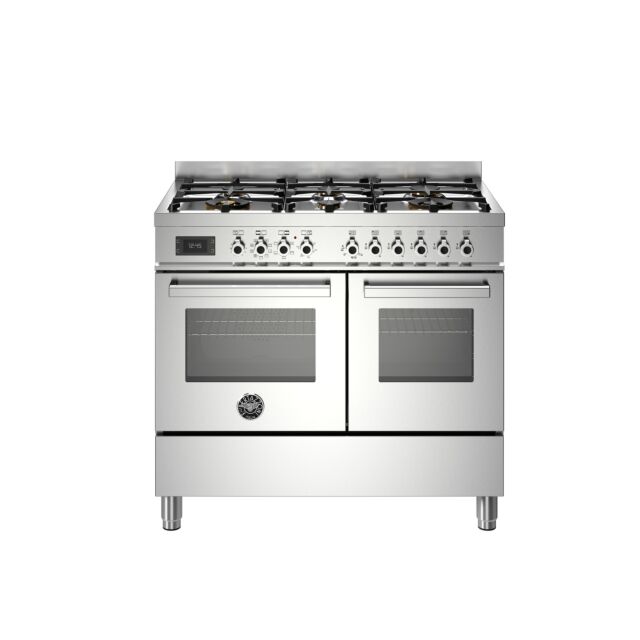Bertazzoni PRO106L2EXT Professional 100cm Range Cooker Twin Oven Dual Fuel Stainless Steel