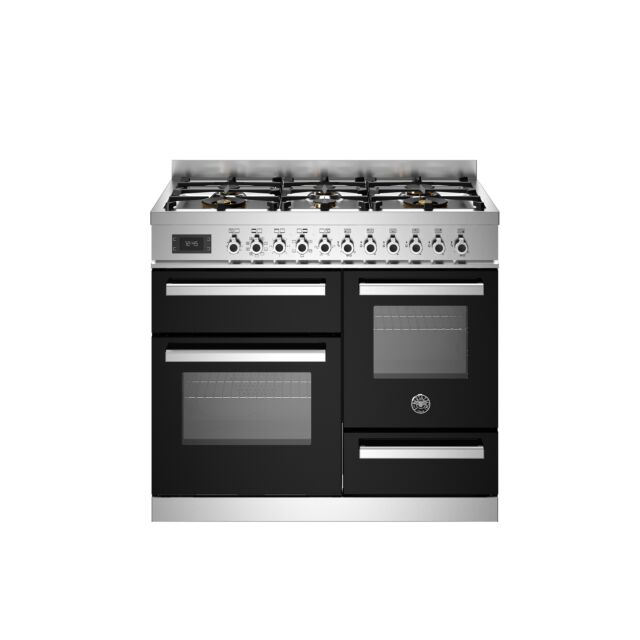 Bertazzoni PRO106L3ENET Professional 100cm Range Cooker XG Oven Dual Fuel Black