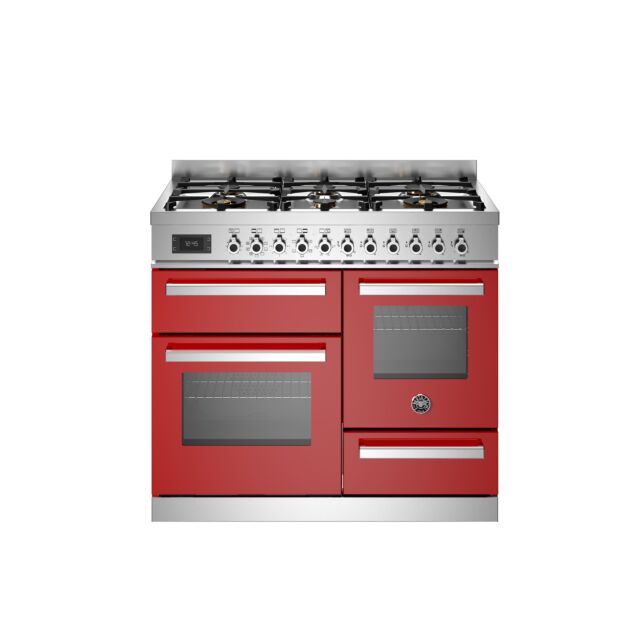 Bertazzoni PRO106L3EROT Professional 100cm Range Cooker XG Oven Dual Fuel Red