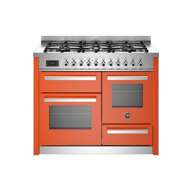 Bertazzoni PRO116L3EART Professional 110cm Range Cooker XG Oven Dual Fuel Gloss orange