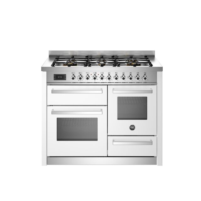Bertazzoni PRO116L3EBIT Professional 110cm Range Cooker XG Oven Dual Fuel Gloss White