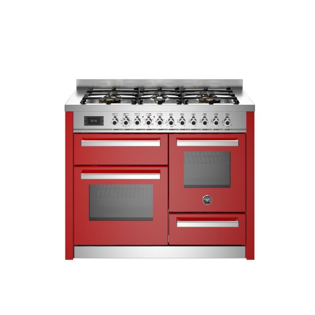 Bertazzoni PRO116L3EROT Professional 110cm Range Cooker XG Oven Dual Fuel Gloss Red